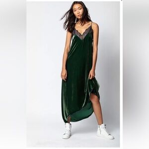 Zadig and Voltair green velvet dress! Size S